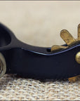 Hilason Black Steel Youth Spurs Engraved German Silver Hearts Solid Brass Rowel