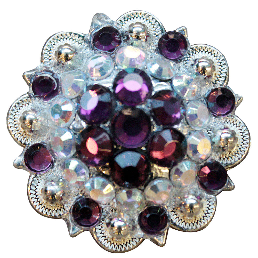 1.5 In Amythyst Ab Crystals Berry Silver Bling Headstall Saddle Hilason