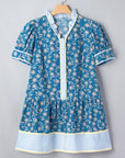 Plus Size Floral Stripe Patchwork Ruffle Dress