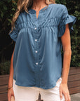 Briana Ruched Short Sleeve Shirt