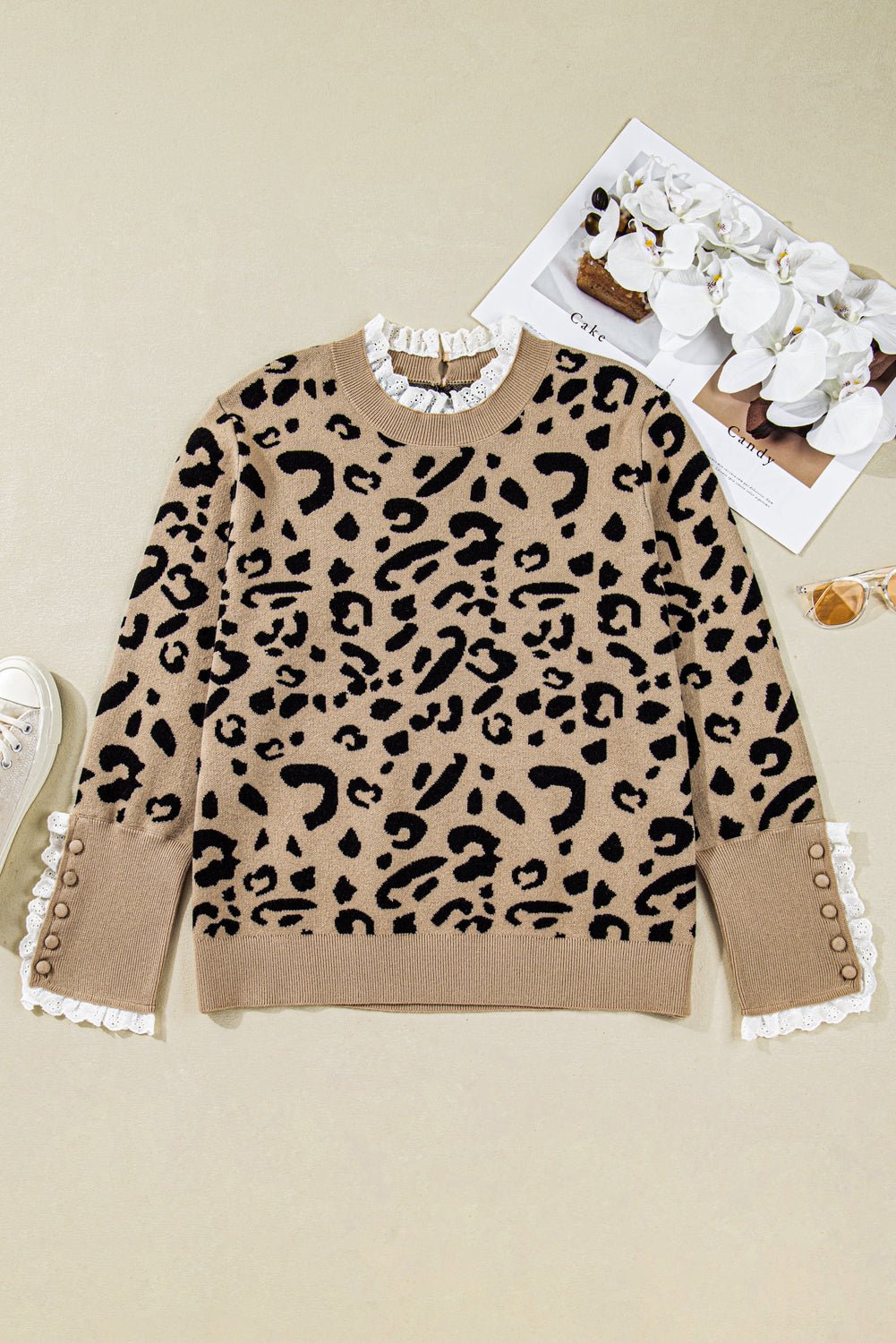 Halle Lacy Trim Cuffed PLUS Sweater