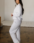 Solid V-Neck Pullover and Drawstring Sweatpants Set