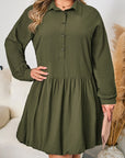 Catherine Ruffle Hem Mini PLUS Dress