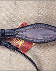HILASON Western Horse Headstall Breast Collar Set Tack Genuine American Leather Barb Wire Rough Out Black
