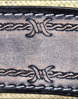 HILASON Western Horse Headstall Breast Collar Set Tack Genuine American Leather Barb Wire Rough Out Black