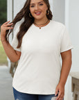 Solid Short Sleeve Crew Neck Tee