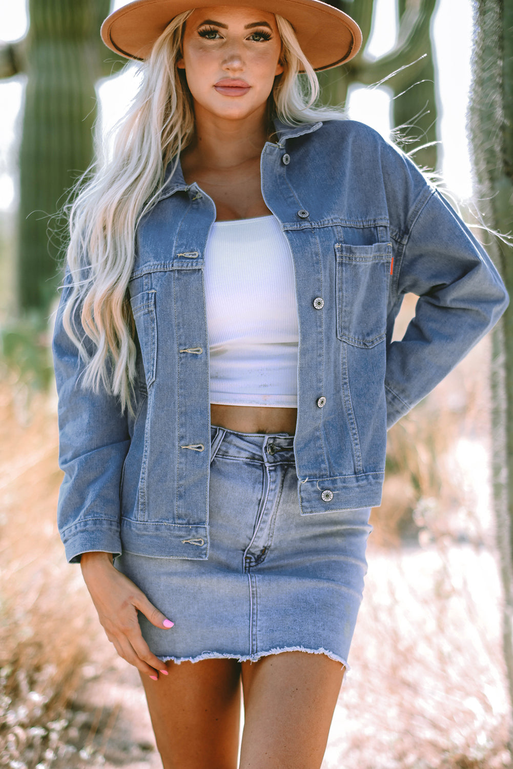 Ella Wind Washed Oversize Jacket