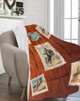 Old Rodeo Western Throw Blanket 60" x 80" Ultra Soft Made in America