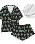 Baha Ranch Turquoise Naja Black Western Satin Pajama set
