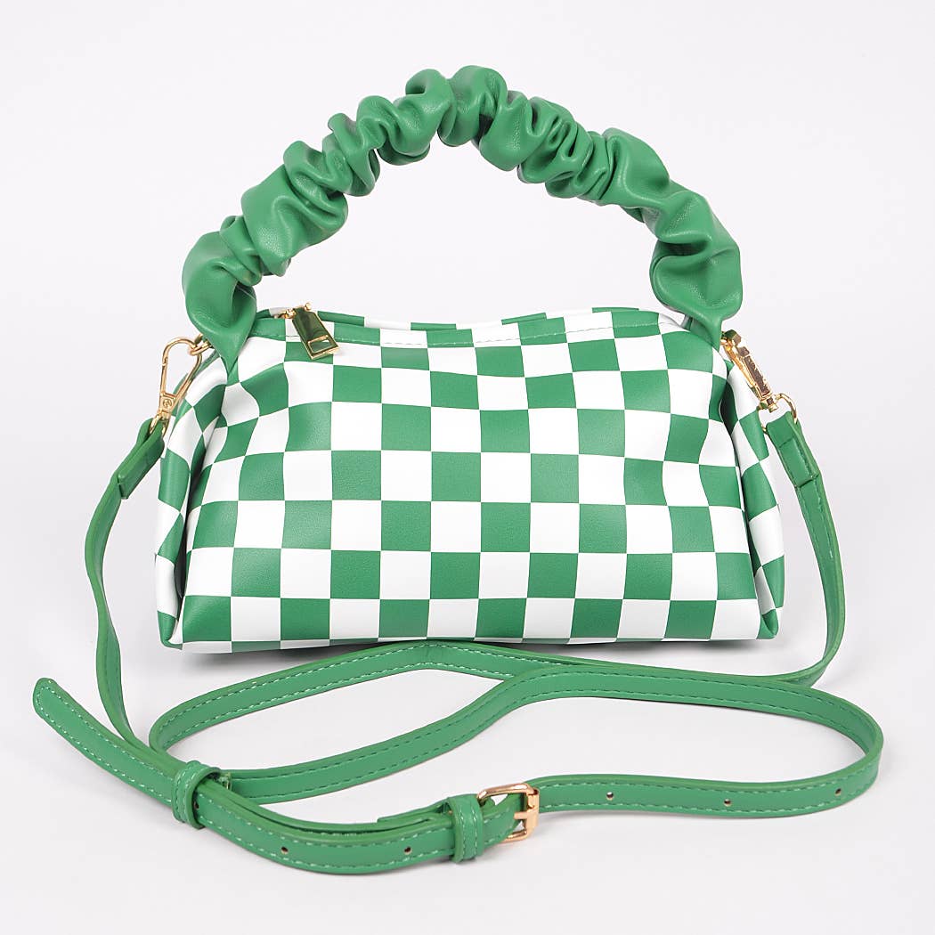 Plaid Faux Leather Crossbody Bag
