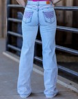 CHEYENNE TROUSERS - LIGHT WASH PINK POCKET