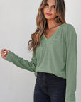 Capri Stripe Stretchy Long Sleeve Top