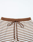 Plus Size Stripe V-Neck Pullover and Drawstring Pants Set