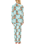 Baha Ranch Turquoise Christmas Boots Women's Western Pajamas