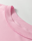 Plus Size Solid Ribbed Drop Shoulder Top