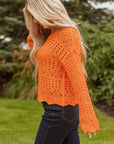 Emerson Crochet Scallop Edge Sweater