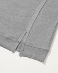 Waffle Knit Bishop Sleeve Side Split Top