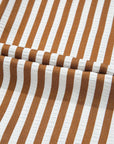 Stripe Ruffle Hem Collared Long Sleeve Shirt Mini Dress