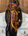 35X35"  Black & Gold Wild Rag / Scarf WR3303