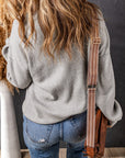 Brielle Turtleneck Drop Shoulder Bubble Sleeve Knit Sweater