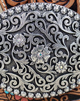 34 In Hilason Justin Tan Vanessa Vine Floral Tool Leather Ladies Belt Western Cowgirl