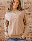 SAVED BY GRACE Embroidered Mineral Wash Sweatshirt
