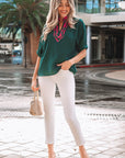 Janiyah Patchwork Half Sleeve Blouse