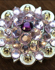 1.5 Inch Amythyst Rose Crystals Berry Silver Bling Saddle Cowgirl Hilason