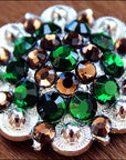 Brool Brown Green Crystals Berry Headstall Saddle Tack Cowgirl Hilason