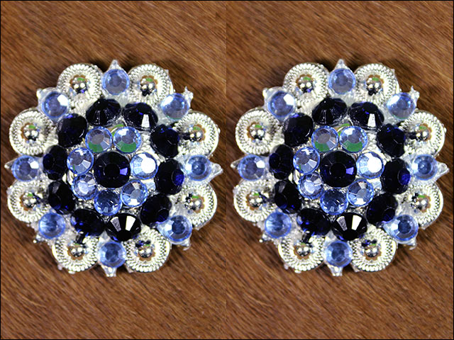 Monaq Blue Black Crystals Berry Headstall Saddle Hilason