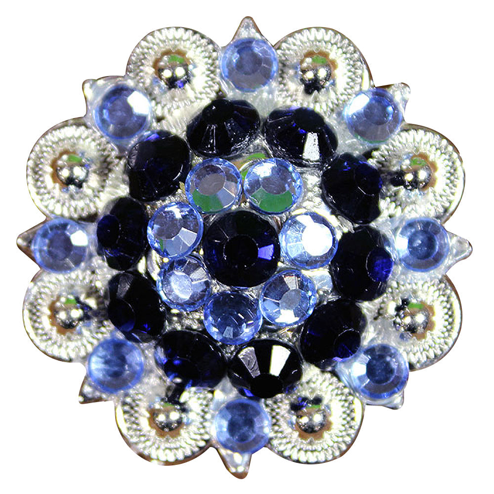 Monaq Blue Black Crystals Berry Headstall Saddle Hilason