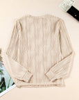 Ariana Texture Drop Shoulder Long Sleeve Top