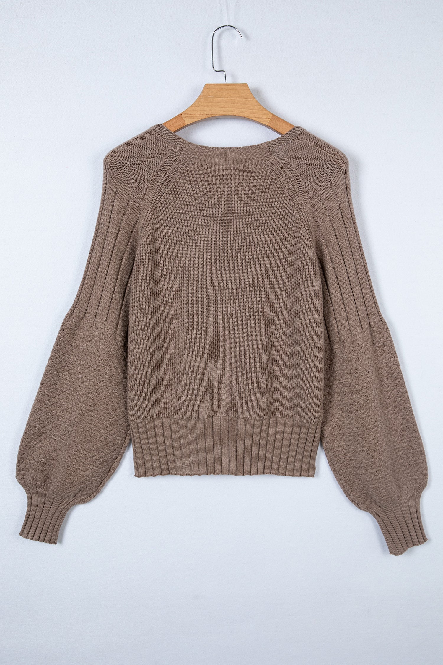 Textured Knit Button Front V-Neck Cardigan
