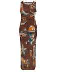 Baha Ranch Cowboy Treasures Bodycon Maxi Dress