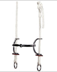 Weaver Leather Nylon Rope Gag Bridle | Stitched Latigo Ear | 5" Smooth Sweet Iron Snaffle Sliding Bit