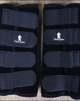 Black Classic Equine Horse Safety Leg Wraps Protection Tack Pair