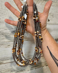 Nevada Opal Nugget Necklace – Sterling Silver Pearls – Handmade by The Bijoux FAB – 19"