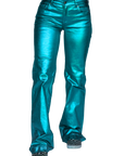 SIGNATURE TROUSERS - TURQUOISE METALLIC