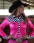 FINISH LINE HOT PINK SPARKLE RODEO SHIRT