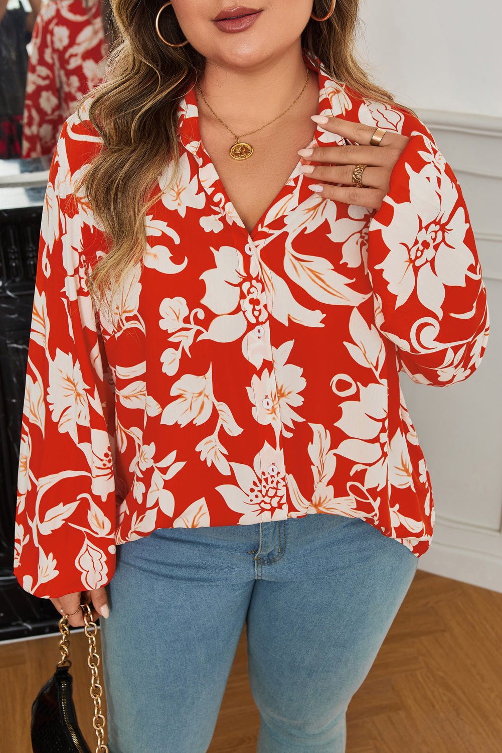 Shelby Print Loose Up PLUS Shirt
