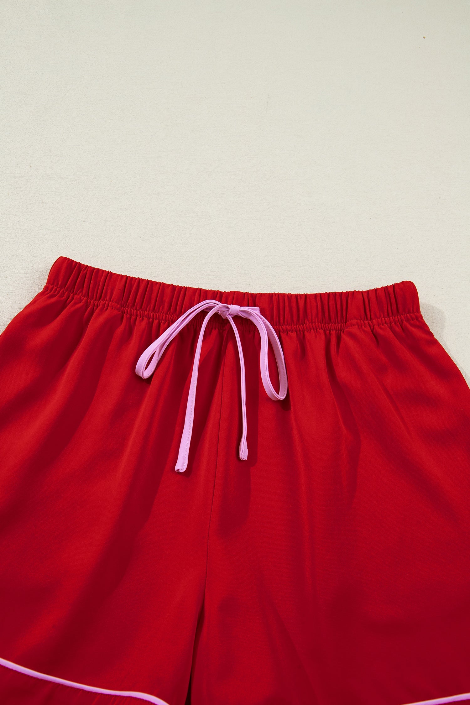 Ribbon Bow Top &amp; Short Silky Pajama Set