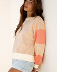 Jolene Block Textured Patchwork Pullover