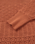 Plus Size Solid Pointelle Knit Open Front Cardigan