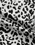 Leopard Denim Buttoned Overlap Shorts