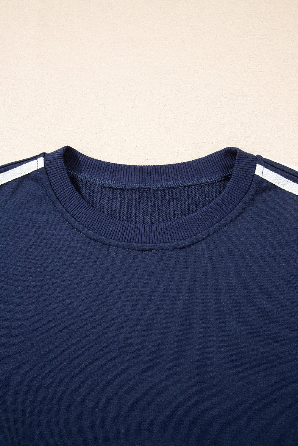 Hana Striped Detail Crewneck Pullover