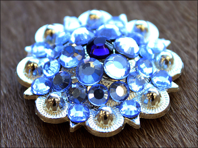 Hilason Western Berry Conchos Glass Rhinestones Bling 1.5" Tack Cowgirl