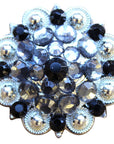 Grey Black Crystal Silver Berry Concho Rhinestone Bling Headstall Saddle