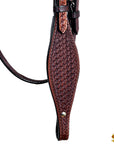 HILASON Western Horse Headstall Breast Collar Set Tack Genuine American Leather Basket Weave Dark Brown