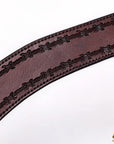 HILASON Western Horse Headstall Breast Collar Set Tack Genuine American Leather Barb Wire Dark Brown