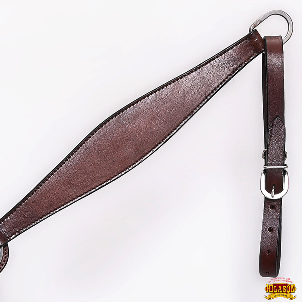 HILASON Western Horse Headstall Breast Collar Set Tack Genuine American Leather Plain Dark Brown
